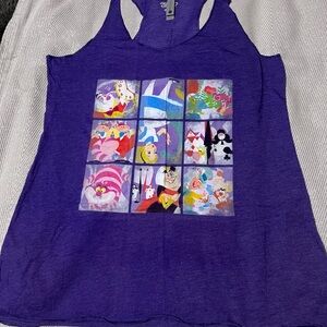 Alice in Wonderland Purple Graphic Tank Top